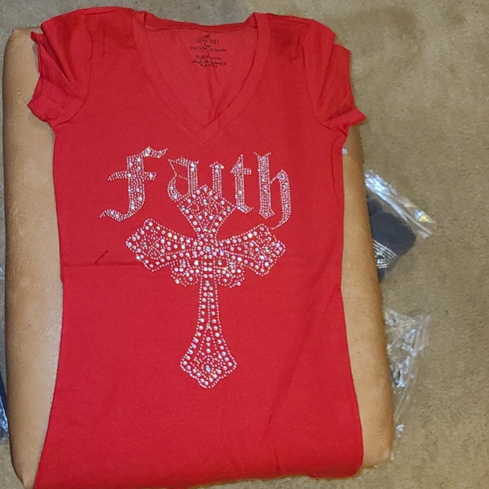 BOGO! Faith Rhinestone T shirt **NWOT**